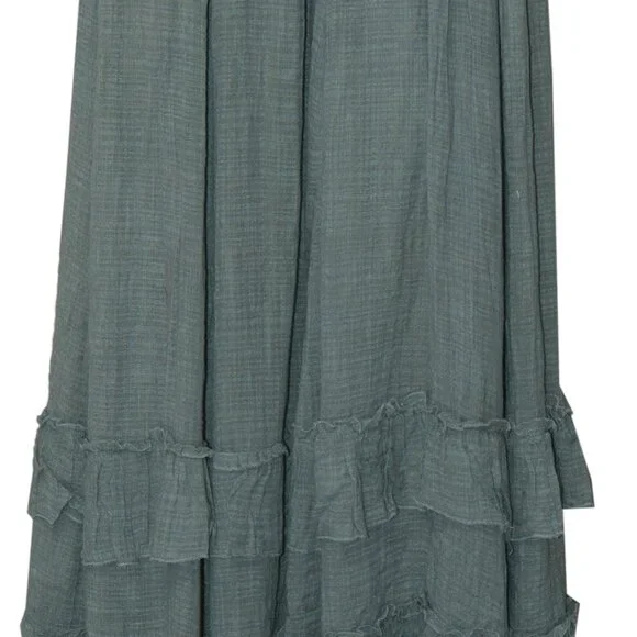 Free People FP One Brynn Maxi Skirt Smocked Tiered Ruffle Mid Rise New XS - Picture 4 of 5